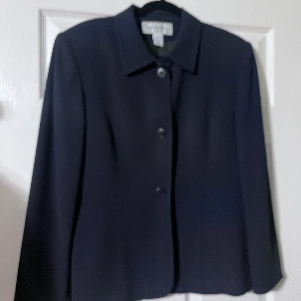 Classic Dark Navy Button-Up Blazer